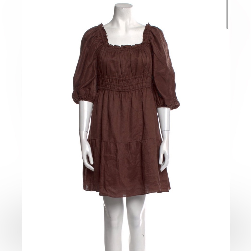 Dissh square neckline linen dress